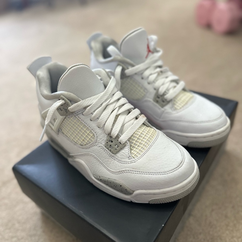 Jordan White and Gray Sneakers Classic Athletic Design